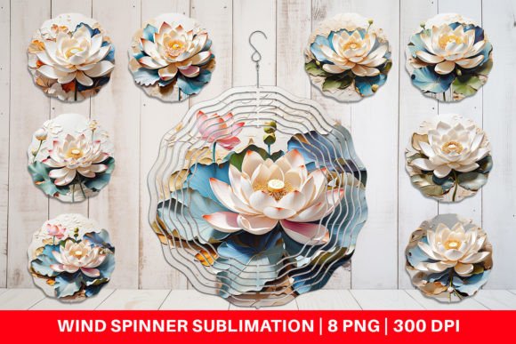 Download Wind Spinner 3D Lotus Flower Painting - Premium Resources