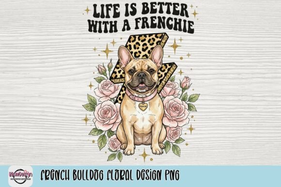 Download French Bulldog Floral Design PNG - Floral design Collection