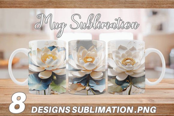 Download Mug 3D Lotus Flower Painting - Flower painting Collection