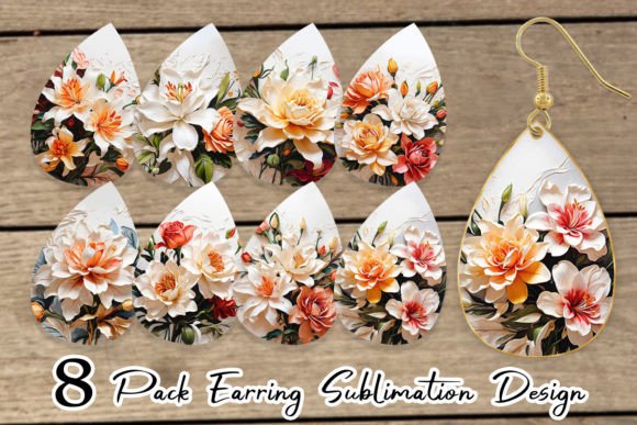 Download Earring 3D Lily Flower Painting - Flower painting Collection