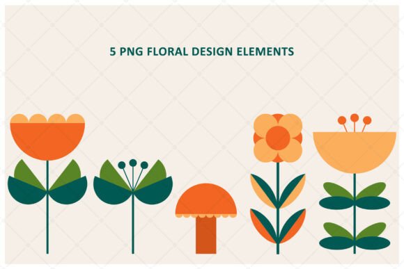 Download 5 Png Colorful Floral Design Elements - Floral design Collection