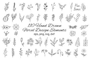Download 110 Hand Drawn Floral Design Elements - Floral design Collection