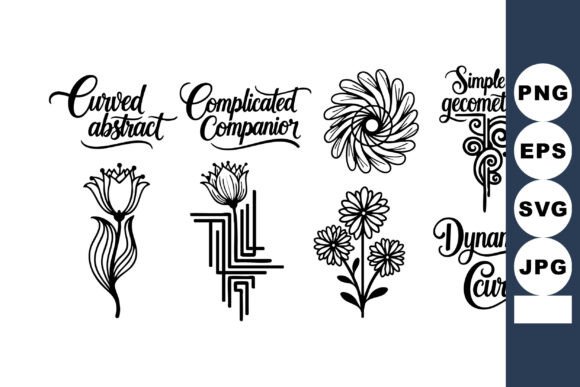 Download Abstract Floral Design Elements with Cur - Floral design Collection