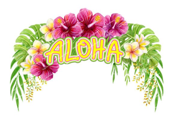 Download Aloha Hawaii Greeting. Tropical Flowers. - Tropical flowers Collection