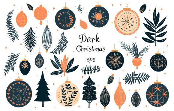 Download Dark Christmas, Floral Design Elements - Floral design Collection