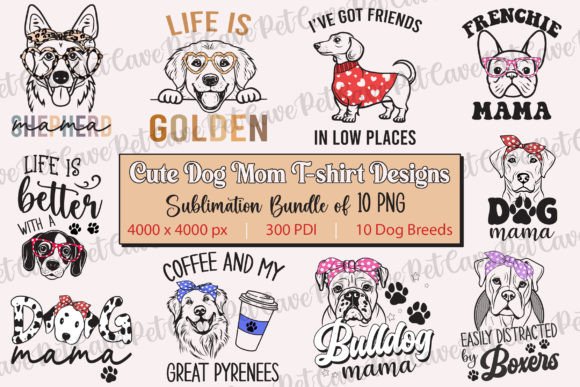 Download Cute Dog Mom Sublimation Design Bundle - Mom sublimation design Collection