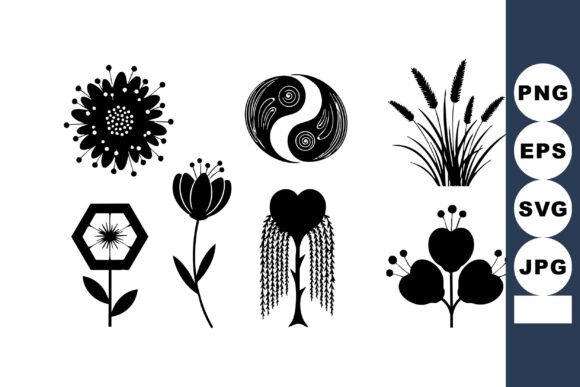 Download Black Silhouette Floral Design Elements - Floral design Collection
